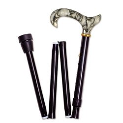 Acrylic Walking Cane - Folding Acrylic Derby Handle Cane. This walking cane has push button height adjustment, weight capacity is 250 lbs. See all King of Canes Products.