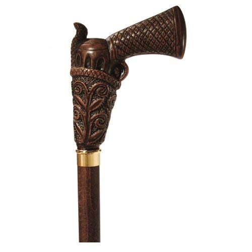 Western 6 shooter pistol walking cane made in Italy