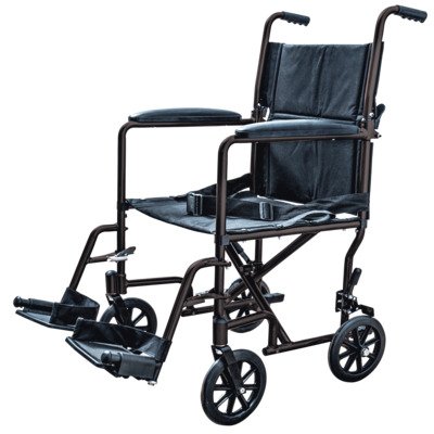 ProBasics Aluminum Transport Chair with Swing Away Foot Rests, 19 Inch, Black