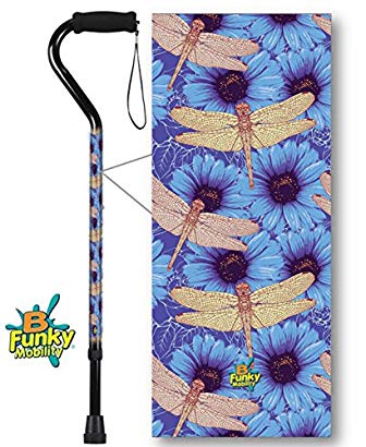 Walking Cane Adjustable Aluminum with Dragonflies