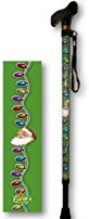 Adjustable T Handle Walking Cane with Santa Claus Holiday Design