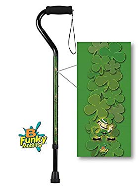 Adjustable Aluminum Walking Cane Fighting Irish Lucky Shamrock