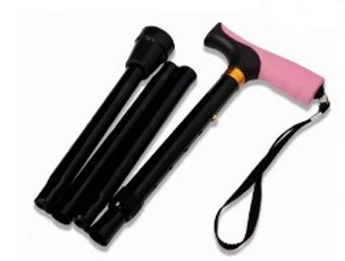 Lumex 5950P-4 Folding Cane, Soft Grip, Pink/Black (Pack of 4)