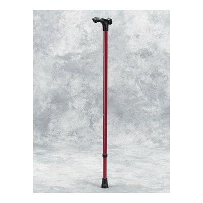 Adjustable Aluminum Cane, Right Handed - Epoxy-coated orthopaedic cane with ergonomic right hand grip. Height adjustable with a single push-button grip to floor from 32