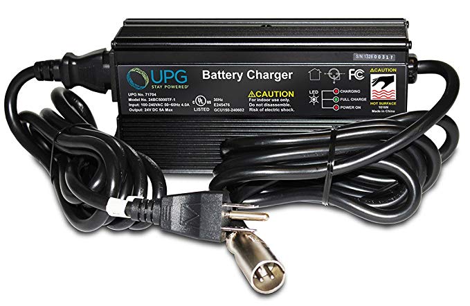 24V 5Amp Merits P31311 Cypress Power Chair 3 Stage XLR Charger