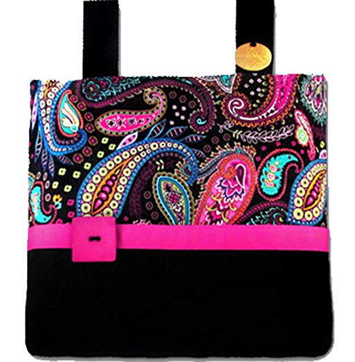 Pretty Paisley Pink & Black - Fashionable, Functional Walker Bag