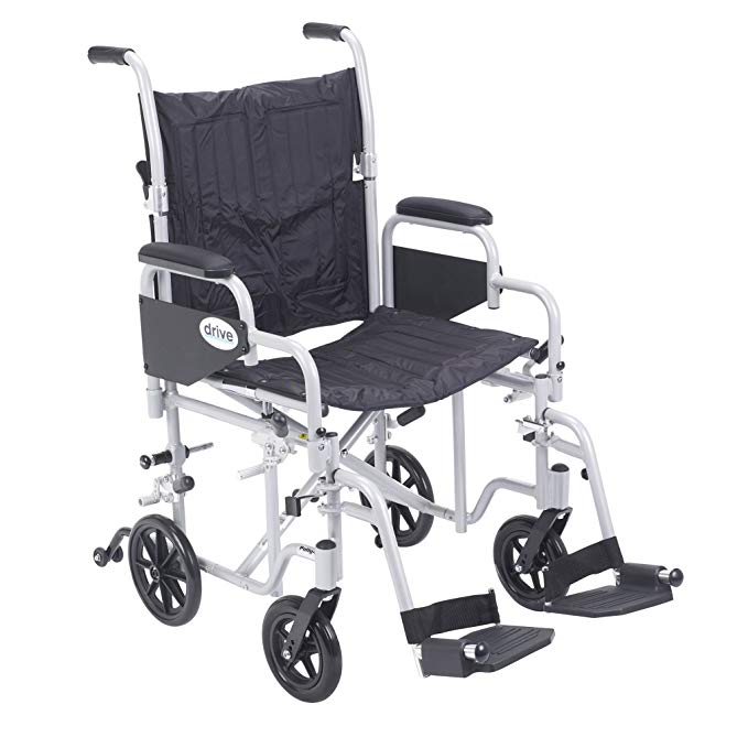 TR20 - Poly Fly Light Weight Transport Chair Wheelchair with Swing away Footrests, 20 Seat