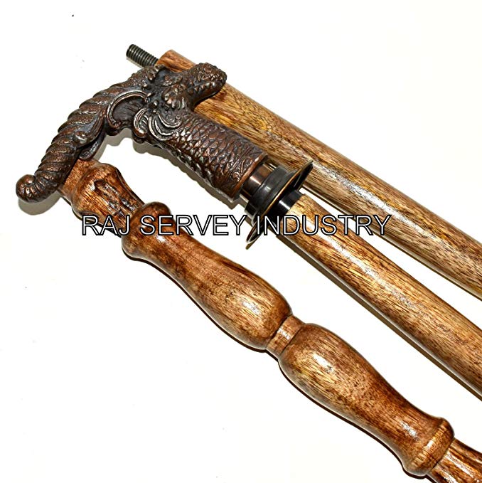 Dragon Head Cane,Walking Stick Wooden Shaft Europe Vintage Handmade..