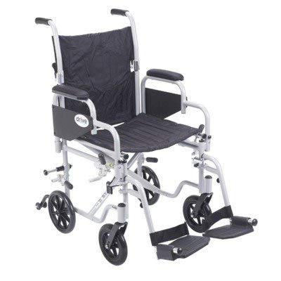 TR18 - Poly Fly Light Weight Transport Chair Wheelchair with Swing away Footrests, 18 Seat