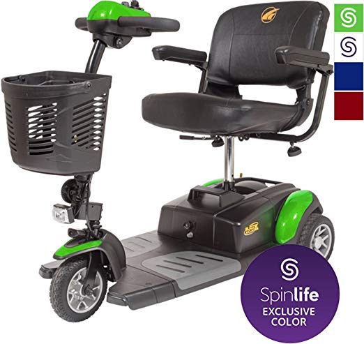 Golden Technologies Buzzaround XL 3 Wheel Power Scooter - GB117 with Free Accessories, Green