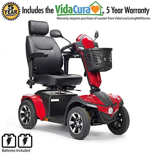 Drive Medical Panther Heavy Duty 4-Wheel Scooter Including 5 Year Extended Warranty (20” Captain’s Seat)