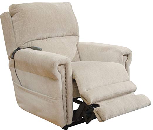 Catnapper Warner Power Lift Lay Flat Power Lumbar Recliner w/Dual Motor in Putty