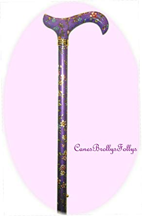 Purple floral ladies adjustable walking stick by Canes