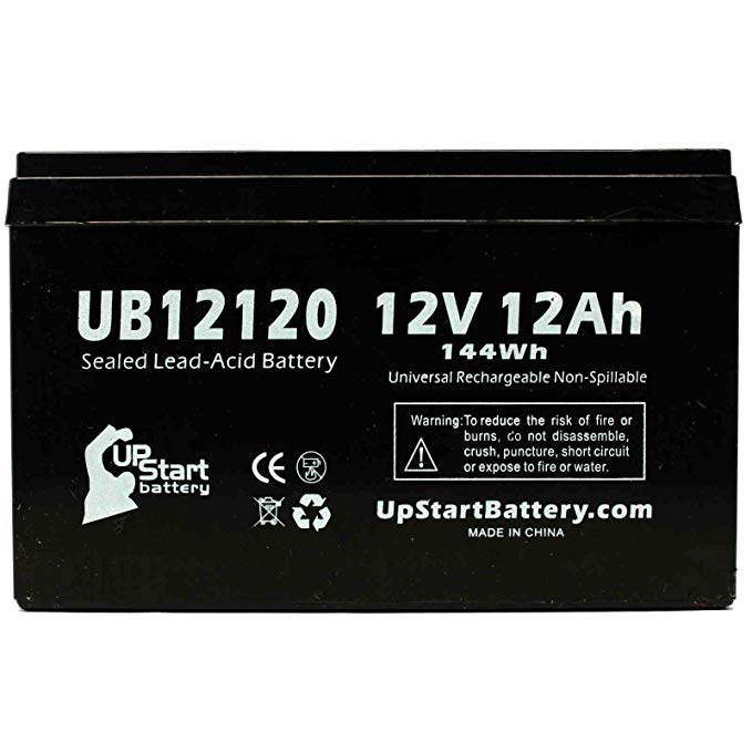 Cyber Power CS24U12V-12 Battery - Replacement UB12120 Universal Sealed Lead Acid Battery (12V, 12Ah, 12000mAh, F1 Terminal, AGM, SLA) - Includes TWO F1 to F2 Terminal Adapters