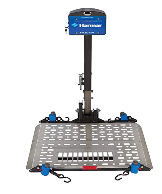 Harmar Mobility Upgraded AL500 Power Wheelchair Lift Outside Fully Automatic Carrier with II/III Hitch Adapter & Wiring Harness