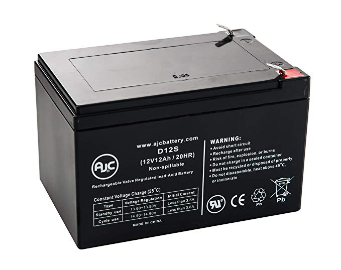 Pride SC40E Go-Go 3 Wheel Elite Traveller 12V 12Ah Wheelchair Battery - This is an AJC Brand Replacement
