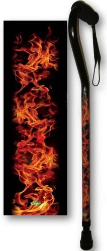 Walking Cane Aluminum Adjustable with Flames