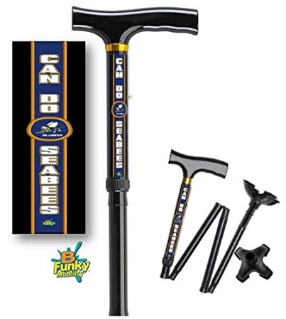Adjustable Folding Walking Cane with Footed Cane Tip US Navy Sea Bees