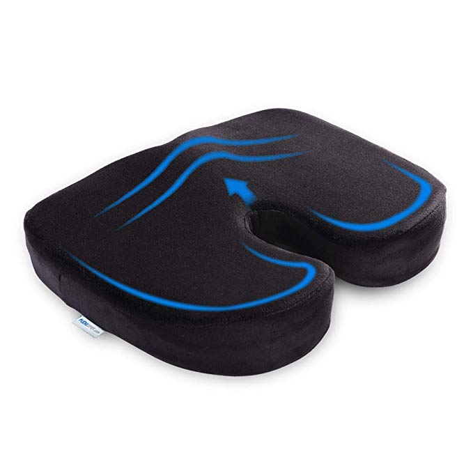 FLEXISPOT 100% Pure Memory Foam Comfort Coccyx Seat Cushion Mat Ergonomic Orthopedic U-Shape Design to Relieve Back, Sciatica and Tailbone Pain for Office Chair Car Wheelchair Use